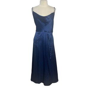 Shein Belle Curve Maxi Dress Size 3XL New Blue Cheetah Print Shiny Formal